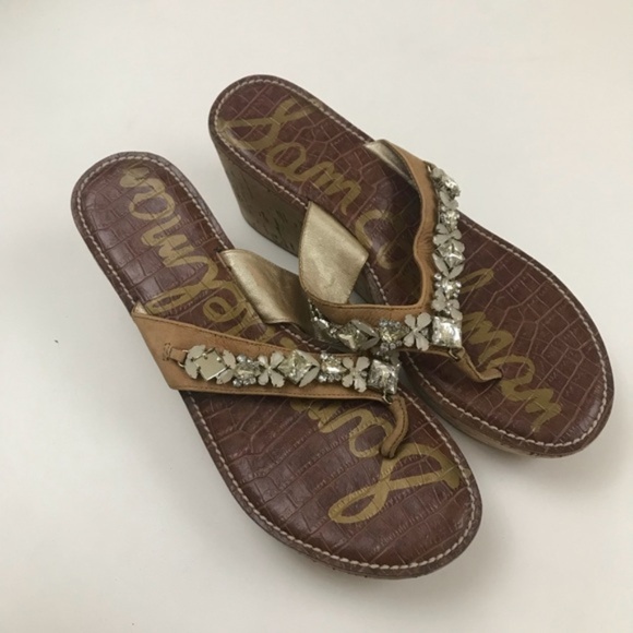 Sam Edelman Shoes - Sam Edelman crystal embellished wedge sandal